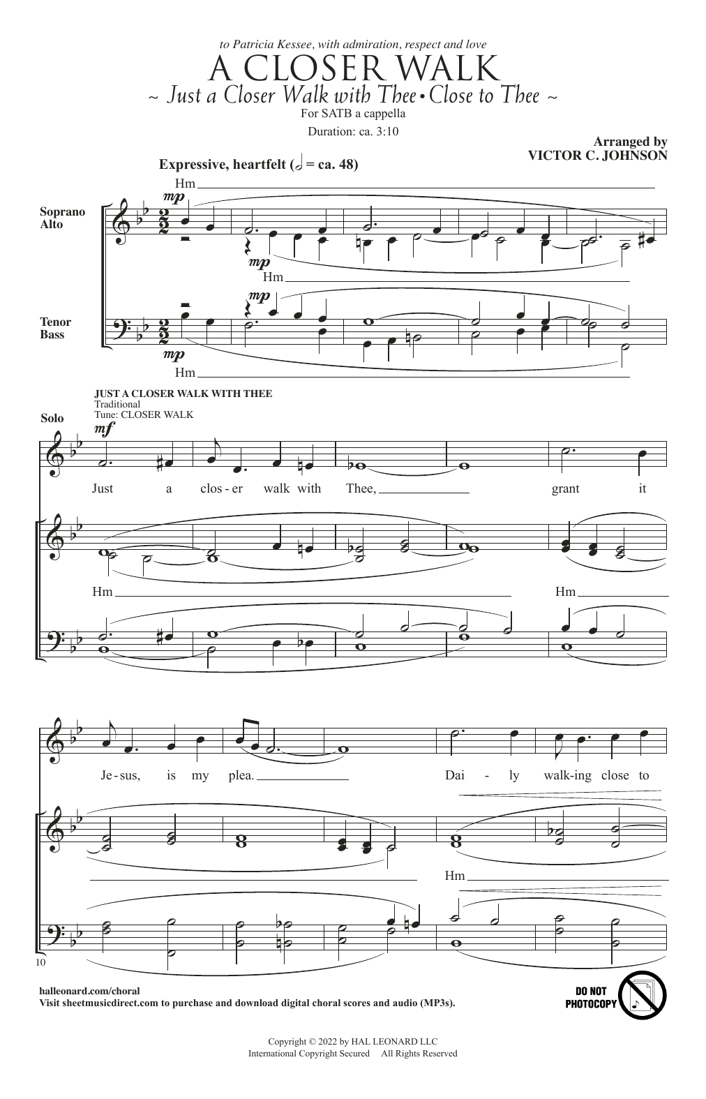 Victor C. Johnson A Closer Walk Sheet Music Notes & Chords for SATB Choir - Download or Print PDF
