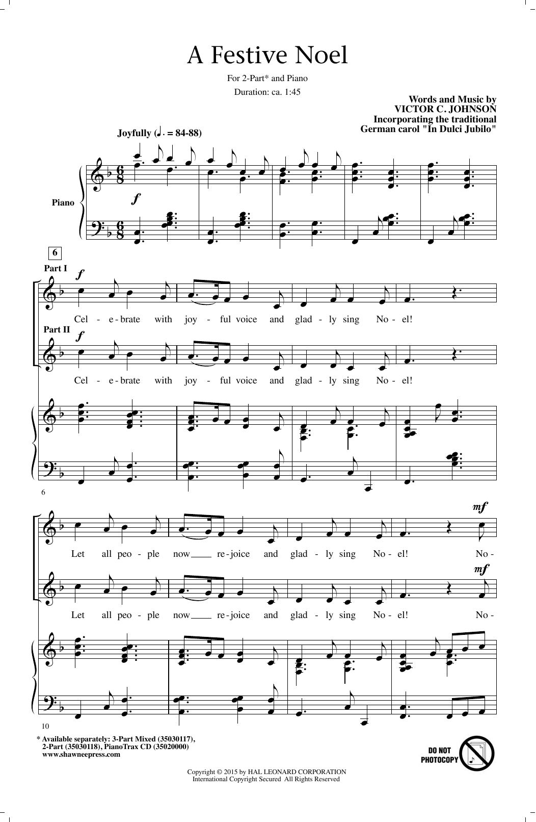 Victor C. Johnson A Festive Noel Sheet Music Notes & Chords for SATB - Download or Print PDF