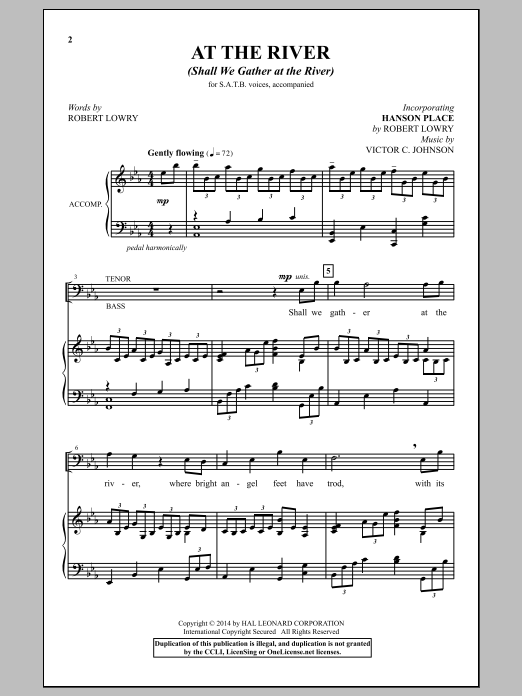 Victor C. Johnson At The River (Shall We Gather At The River) Sheet Music Notes & Chords for SATB - Download or Print PDF