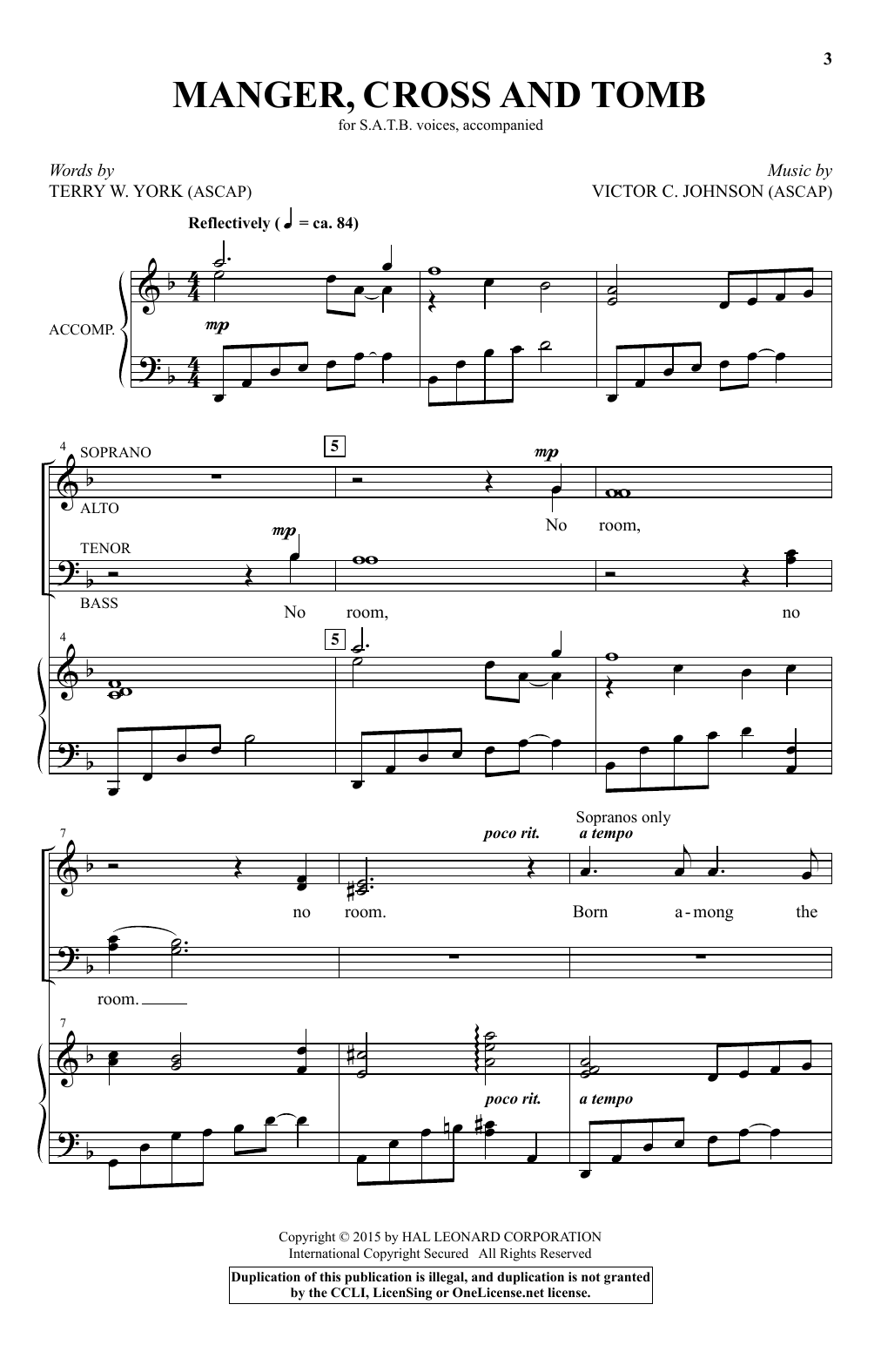 Victor C. Johnson Manger, Cross And Tomb Sheet Music Notes & Chords for SATB - Download or Print PDF