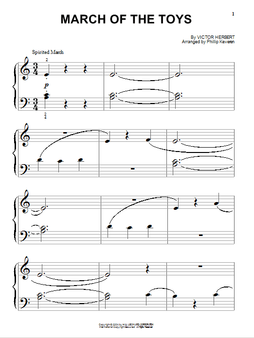 Victor Herbert March Of The Toys Sheet Music Notes & Chords for Piano (Big Notes) - Download or Print PDF