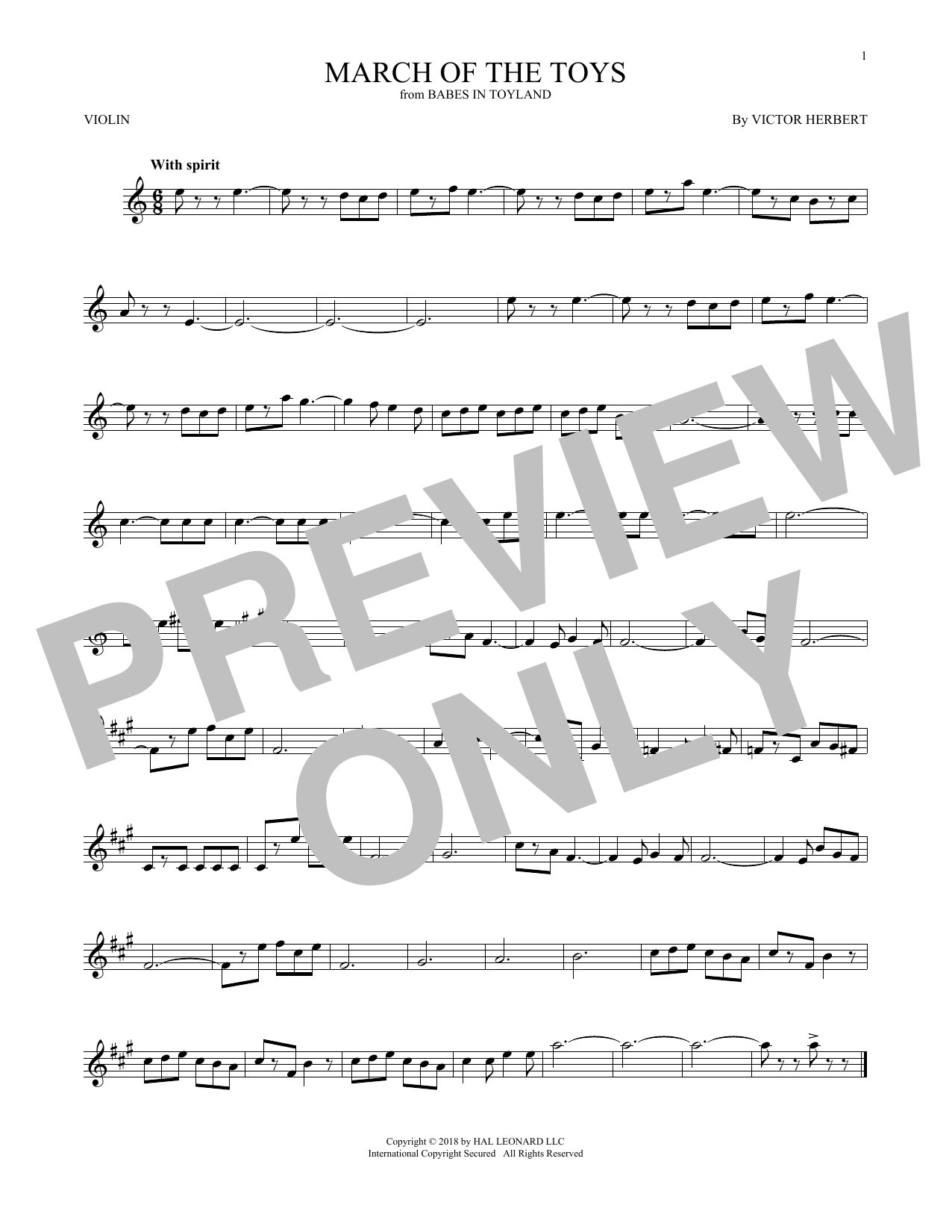 Victor Herbert March Of The Toys (from Babes In Toyland) Sheet Music Notes & Chords for Viola Solo - Download or Print PDF