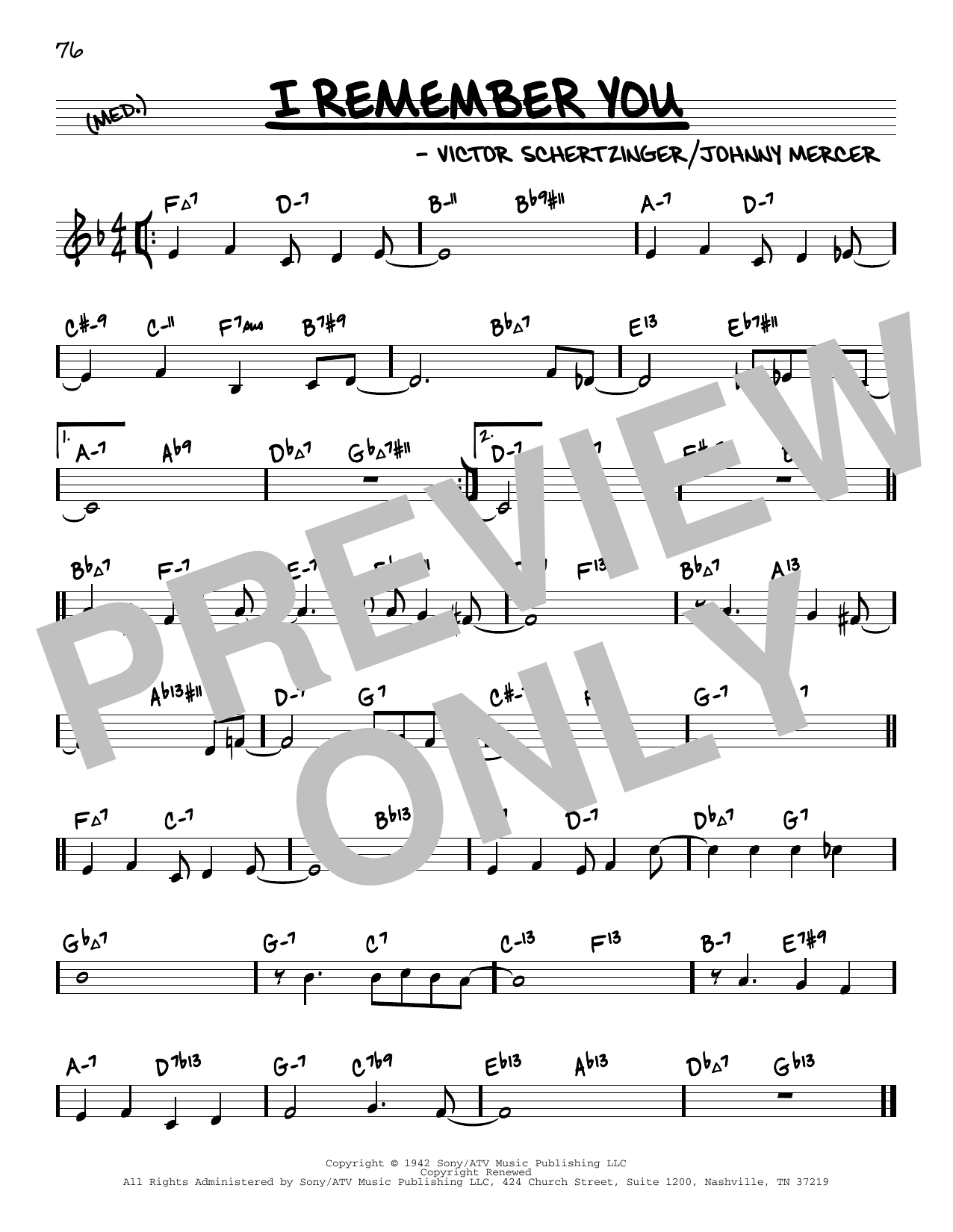 Victor Schertzinger I Remember You (arr. David Hazeltine) Sheet Music Notes & Chords for Real Book – Enhanced Chords - Download or Print PDF