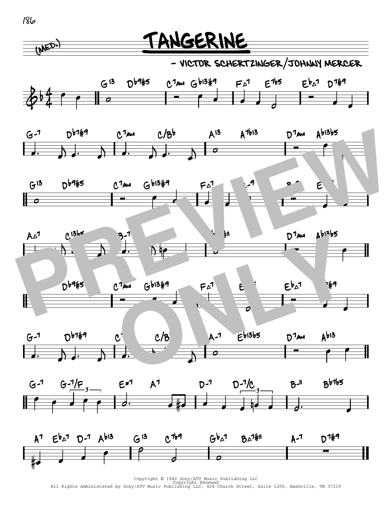 Victor Schertzinger Tangerine (arr. David Hazeltine) Sheet Music Notes & Chords for Real Book – Enhanced Chords - Download or Print PDF