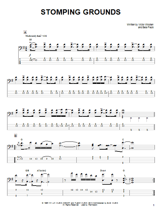 Victor Wooten Stomping Grounds Sheet Music Notes & Chords for Bass Guitar Tab - Download or Print PDF