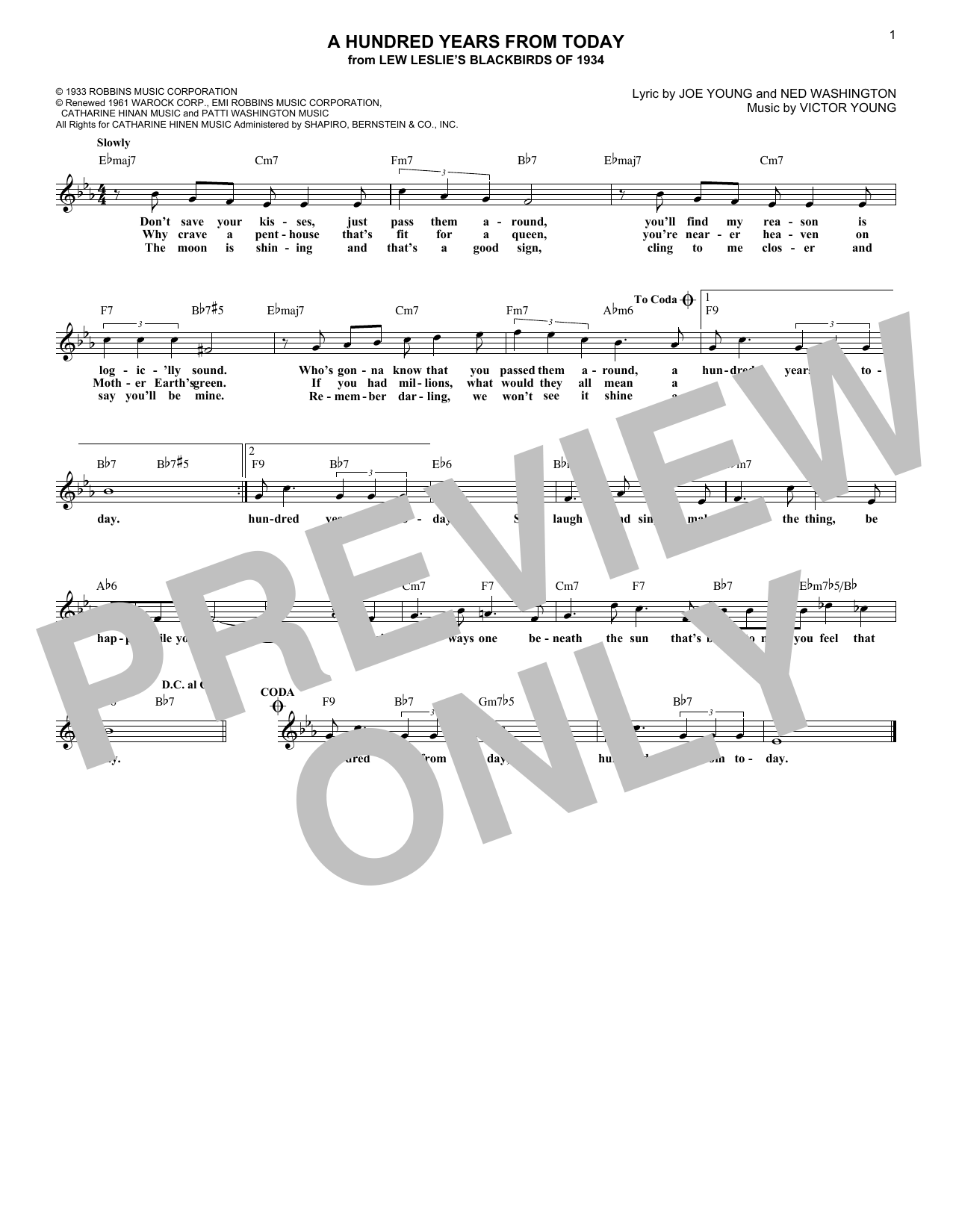 Frank Sinatra A Hundred Years From Today Sheet Music Notes & Chords for Real Book – Melody & Chords - Download or Print PDF