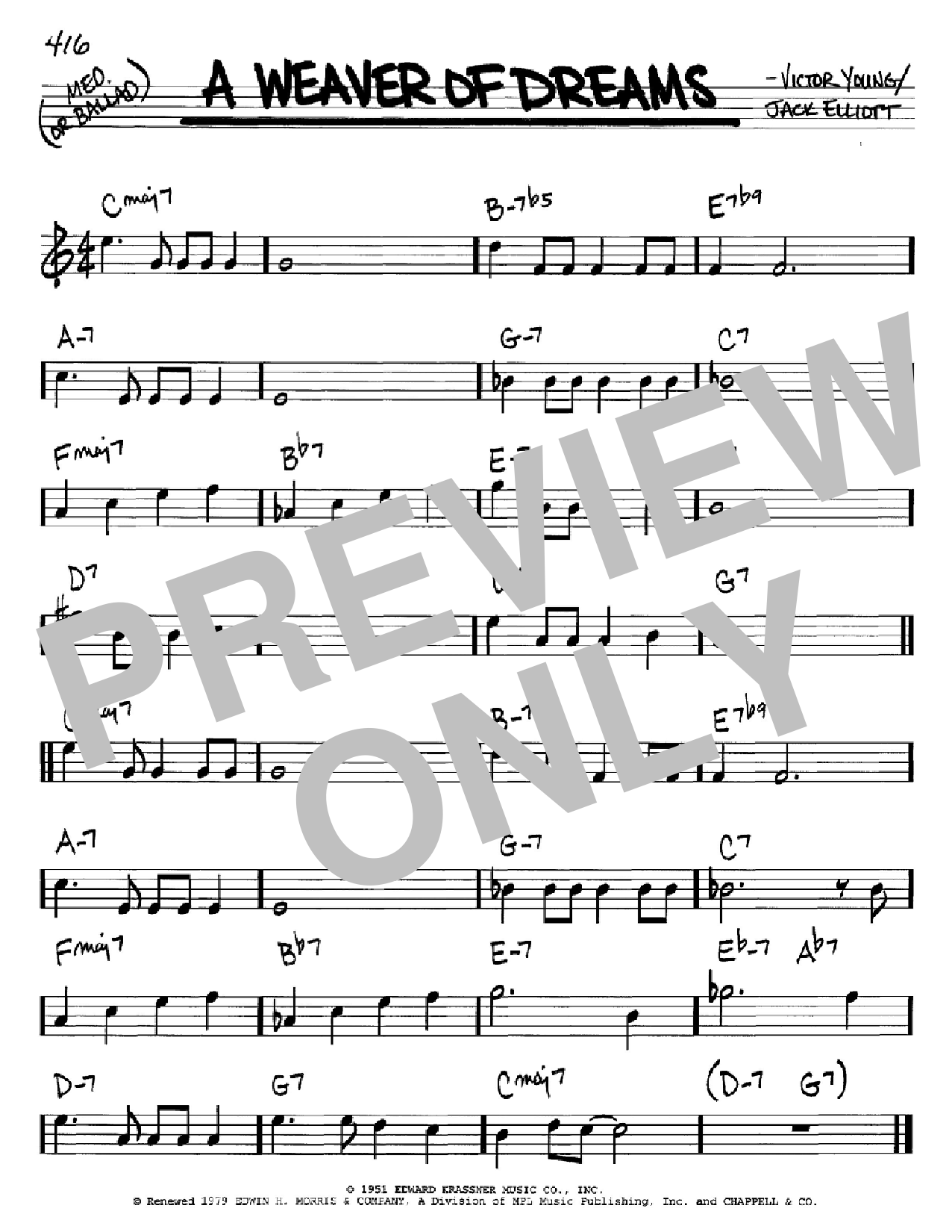 Victor Young A Weaver Of Dreams Sheet Music Notes & Chords for Real Book – Melody, Lyrics & Chords - Download or Print PDF