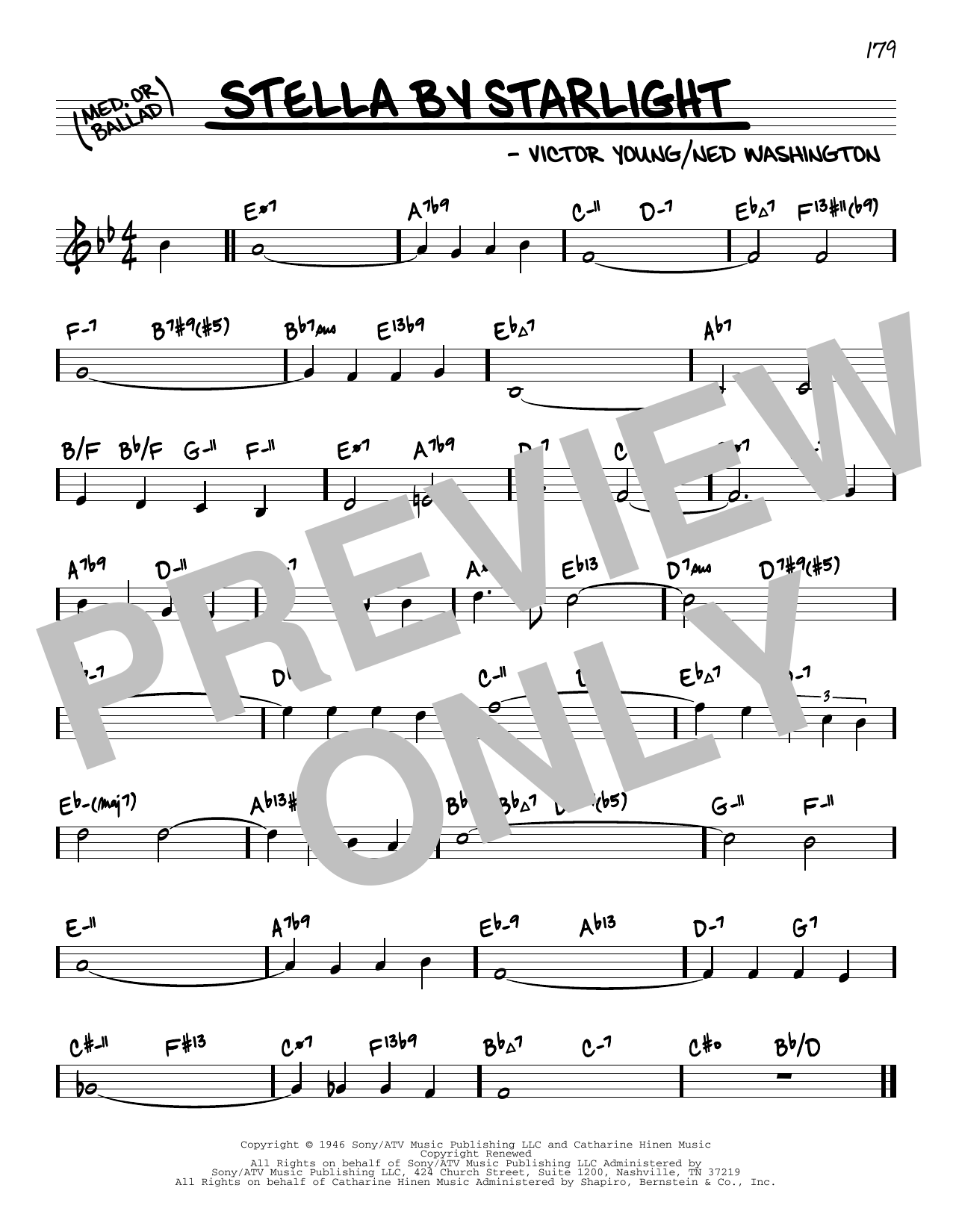 Victor Young Stella By Starlight (arr. David Hazeltine) Sheet Music Notes & Chords for Real Book – Enhanced Chords - Download or Print PDF