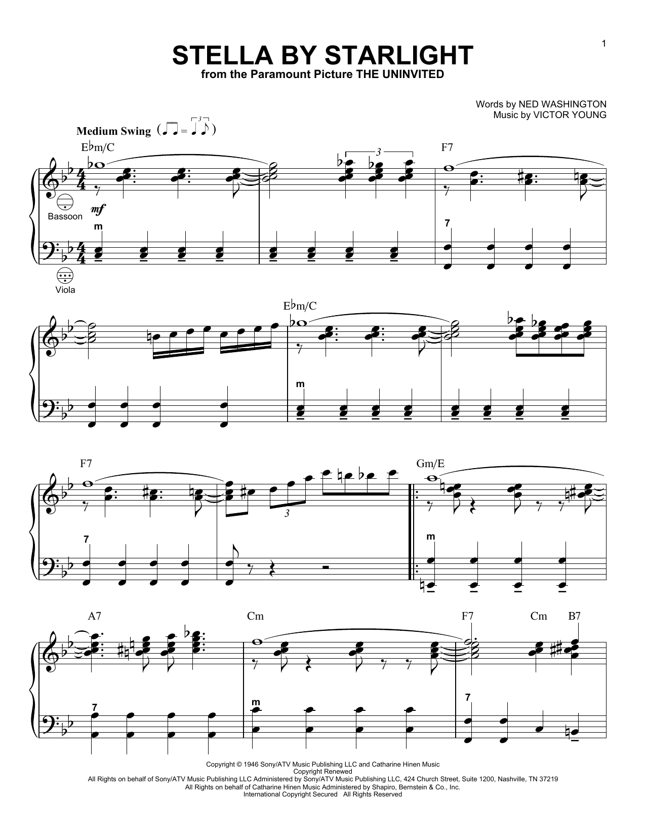 Victor Young Stella By Starlight (arr. Gary Meisner) Sheet Music Notes & Chords for Accordion - Download or Print PDF