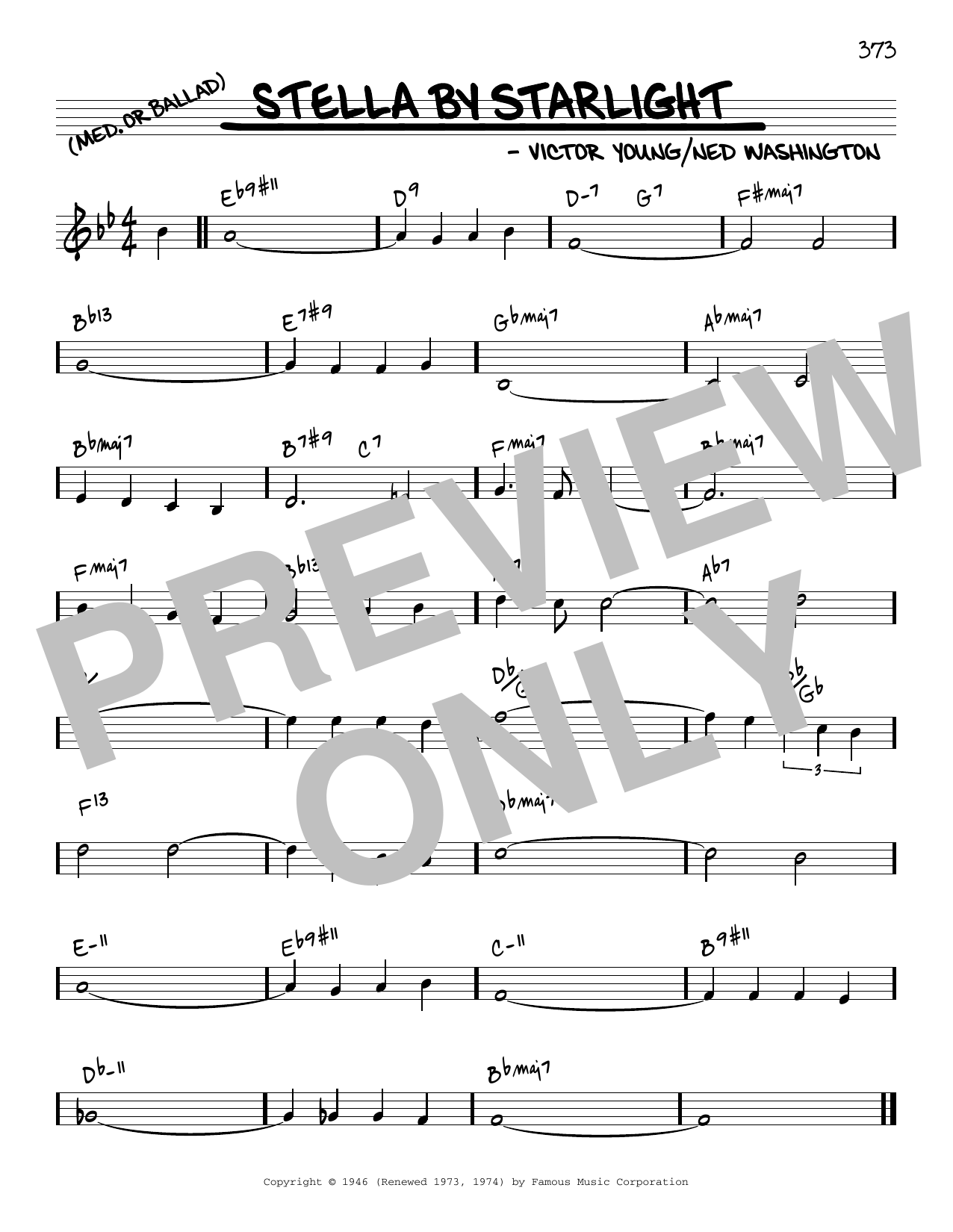 Victor Young Stella By Starlight [Reharmonized version] (arr. Jack Grassel) Sheet Music Notes & Chords for Real Book – Melody & Chords - Download or Print PDF