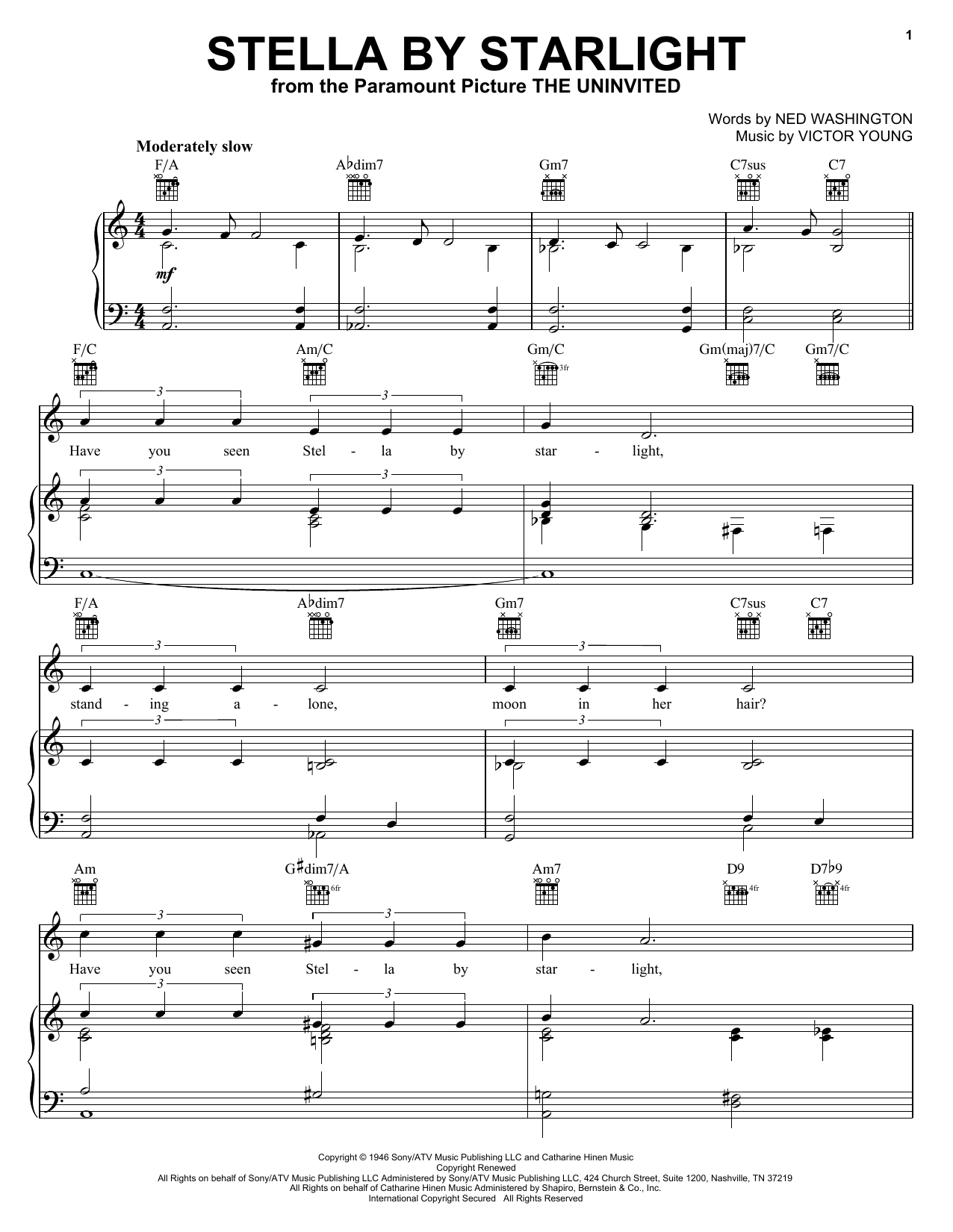 Victor Young Stella By Starlight Sheet Music Notes & Chords for Real Book - Melody & Chords - Bb Instruments - Download or Print PDF