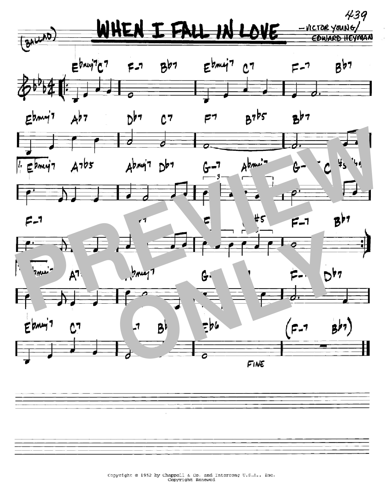 Victor Young When I Fall In Love Sheet Music Notes & Chords for Easy Piano - Download or Print PDF