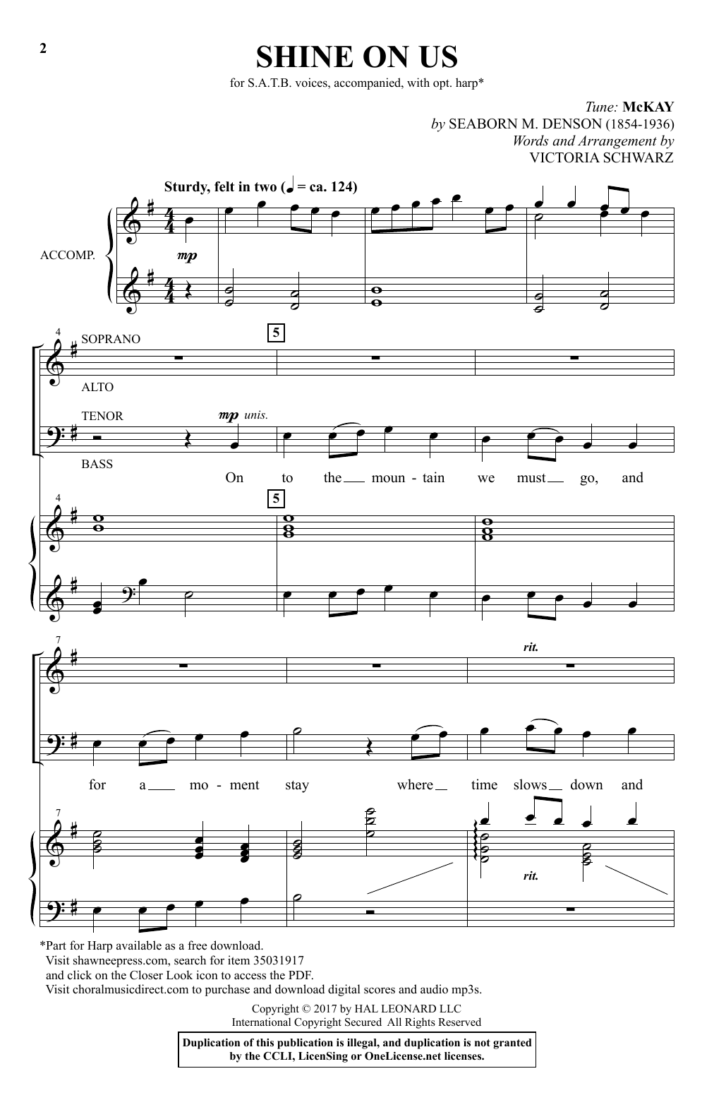 Victoria Schwarz Shine On Us Sheet Music Notes & Chords for SATB - Download or Print PDF