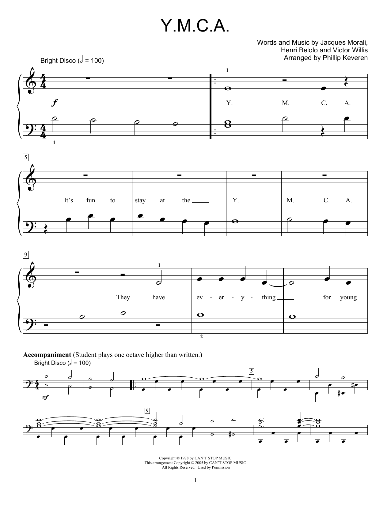 Phillip Keveren Y.M.C.A. Sheet Music Notes & Chords for Educational Piano - Download or Print PDF