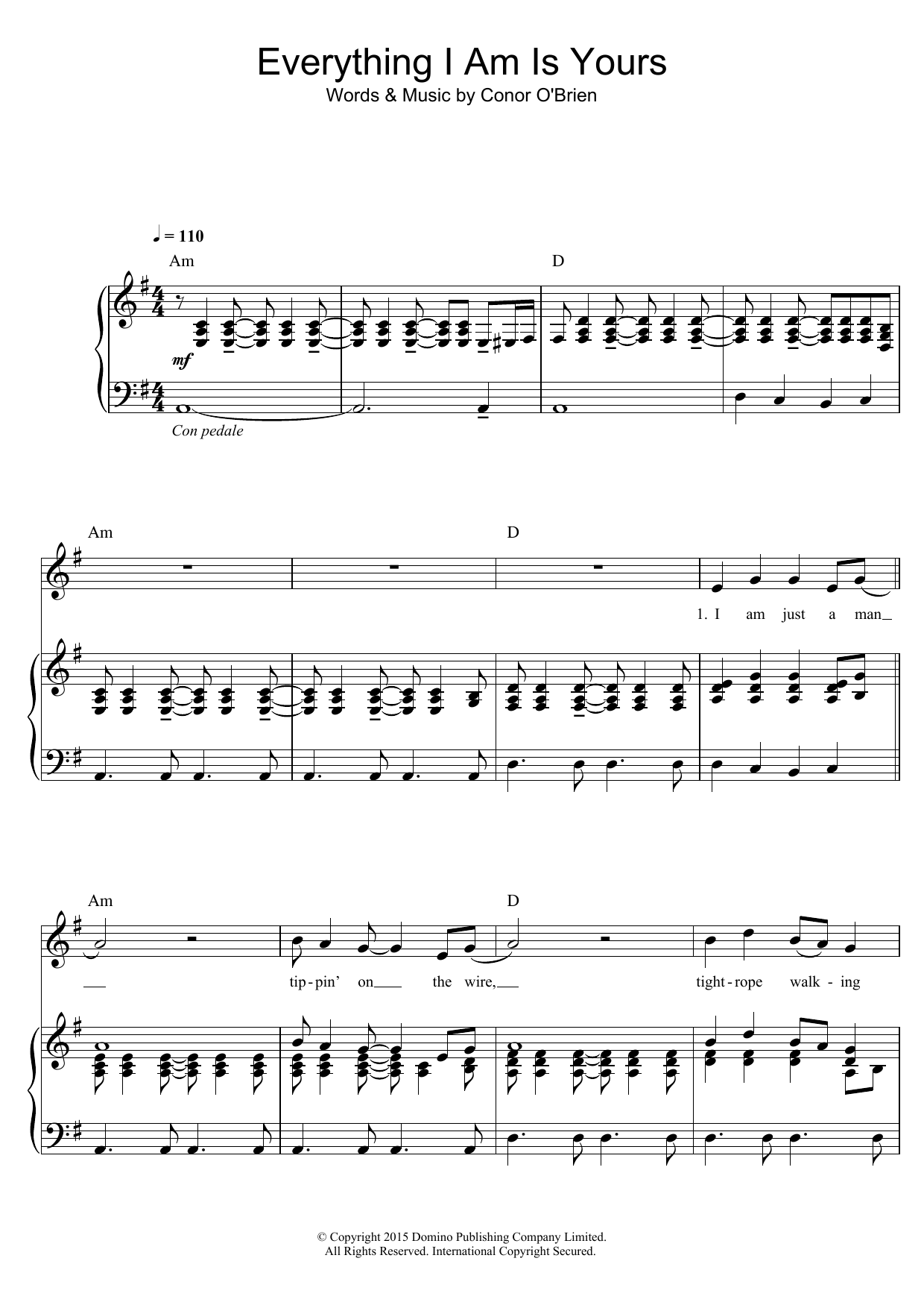 Villagers Everything I Am Is Yours Sheet Music Notes & Chords for Piano, Vocal & Guitar - Download or Print PDF