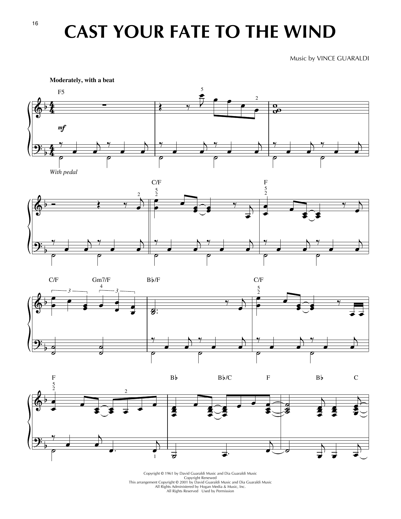 Vince Guaraldi Cast Your Fate To The Wind (arr. Brent Edstrom) [Jazz version] Sheet Music Notes & Chords for Piano Solo - Download or Print PDF