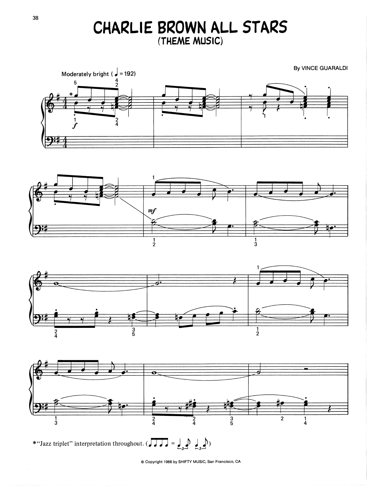 Vince Guaraldi Charlie Brown All Stars (arr. Lee Evans) Sheet Music Notes & Chords for Piano Solo - Download or Print PDF