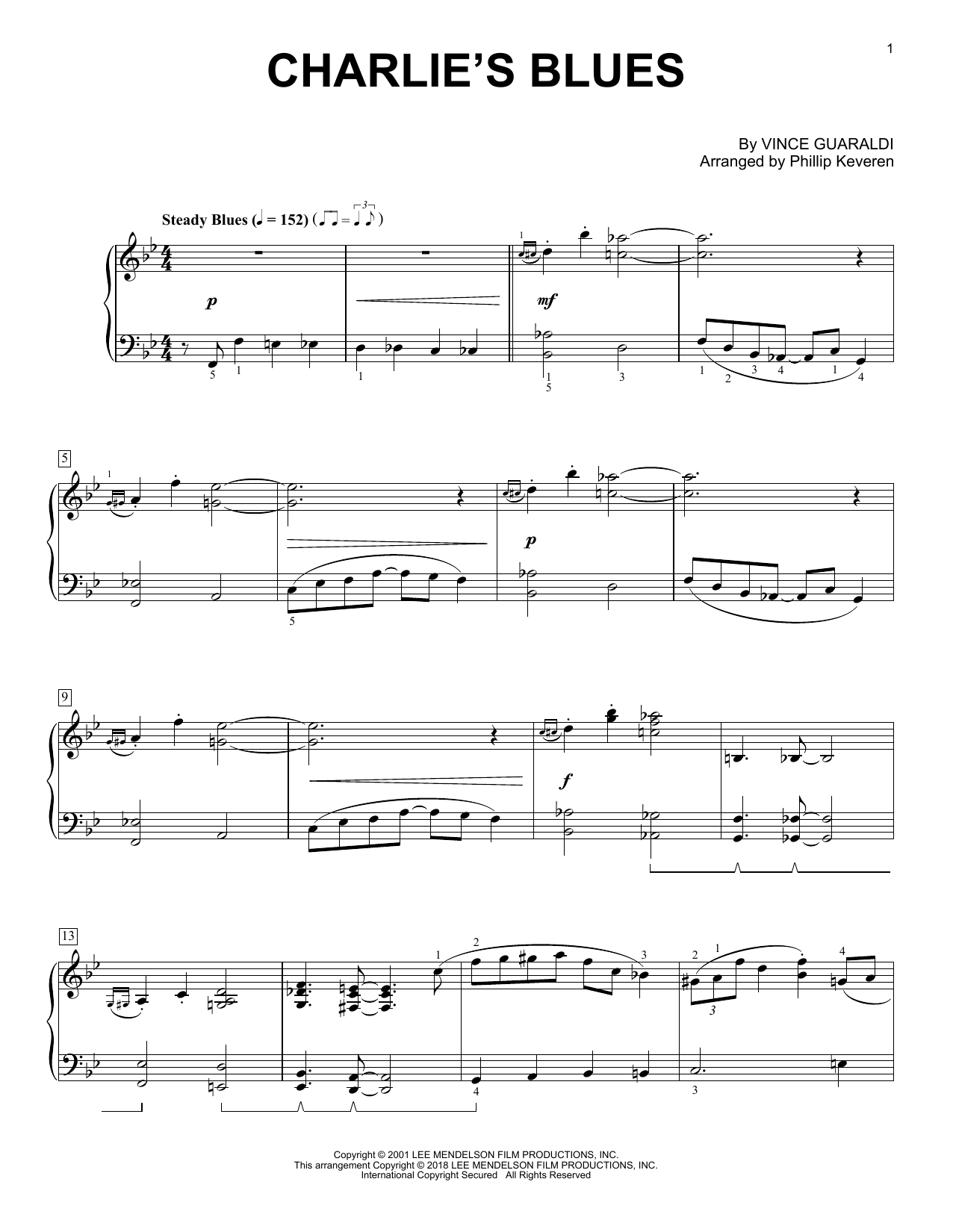 Phillip Keveren Charlie's Blues Sheet Music Notes & Chords for Piano - Download or Print PDF