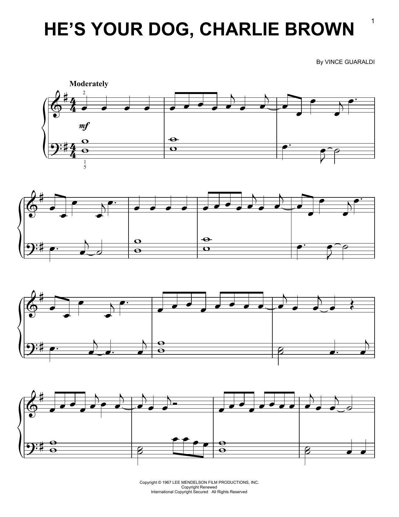 Vince Guaraldi He's Your Dog, Charlie Brown Sheet Music Notes & Chords for Ukulele - Download or Print PDF