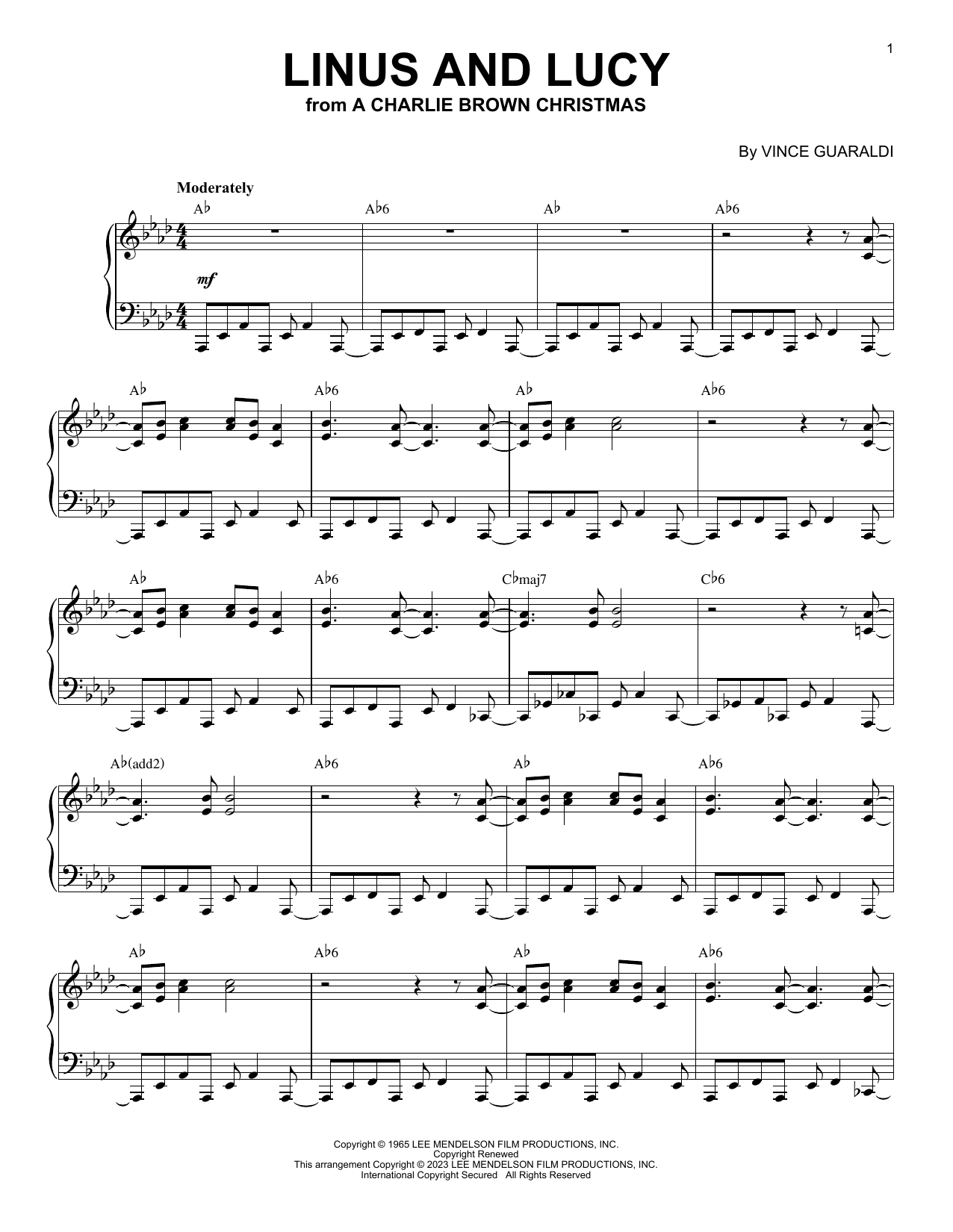 Vince Guaraldi Linus And Lucy [Jazz version] (arr. Brent Edstrom) Sheet Music Notes & Chords for Piano Solo - Download or Print PDF