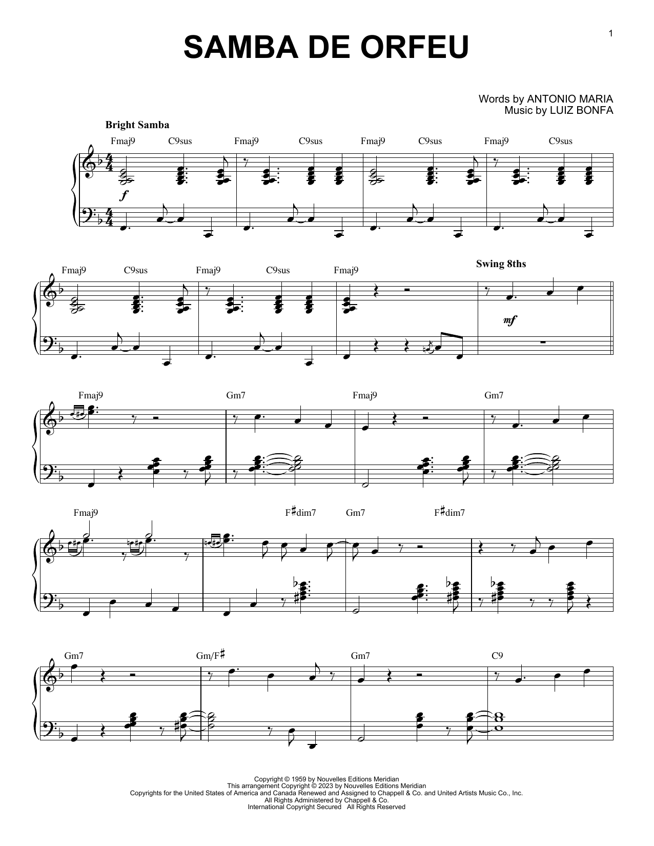 Vince Guaraldi Samba De Orfeu [Jazz version] (arr. Brent Edstrom) Sheet Music Notes & Chords for Piano Solo - Download or Print PDF