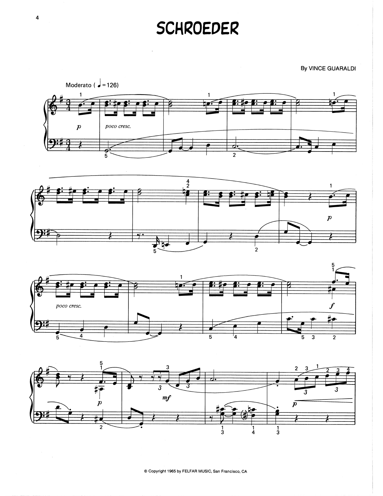 Vince Guaraldi Schroeder (arr. Lee Evans) Sheet Music Notes & Chords for Piano Solo - Download or Print PDF