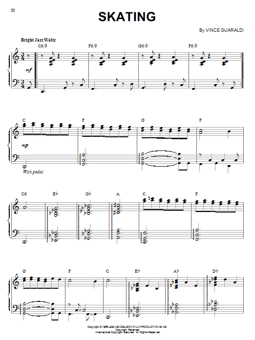 Vince Guaraldi Skating Sheet Music Notes & Chords for Viola Solo - Download or Print PDF