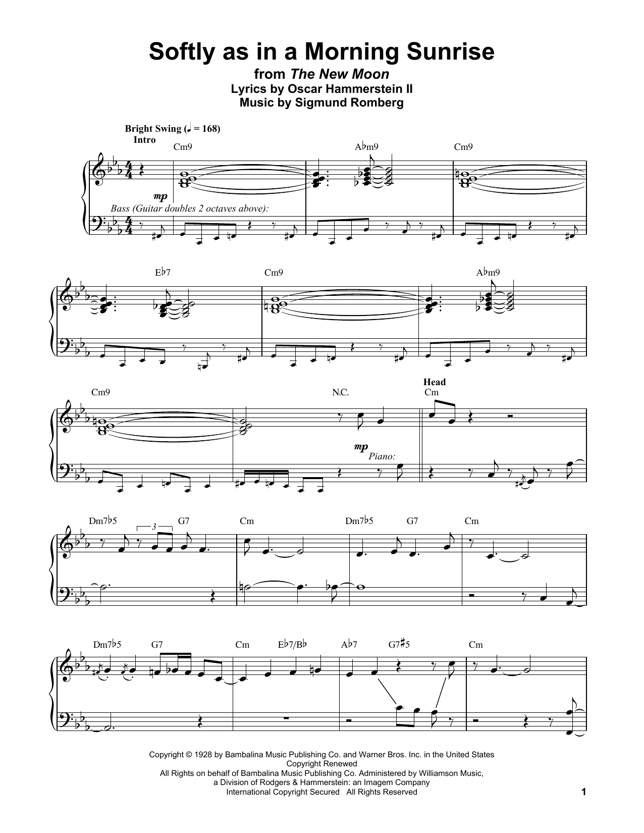 Vince Guaraldi Softly As In A Morning Sunrise Sheet Music Notes & Chords for Piano Transcription - Download or Print PDF