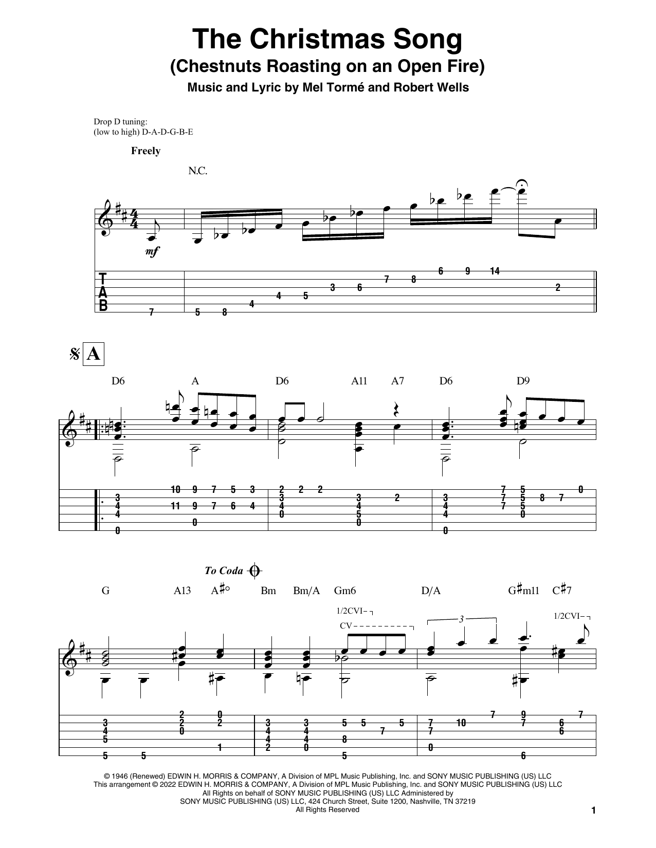Vince Guaraldi The Christmas Song (from A Charlie Brown Christmas) Sheet Music Notes & Chords for Solo Guitar - Download or Print PDF
