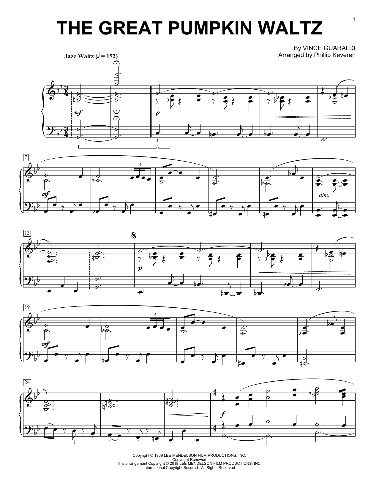 Phillip Keveren The Great Pumpkin Waltz Sheet Music Notes & Chords for Piano - Download or Print PDF