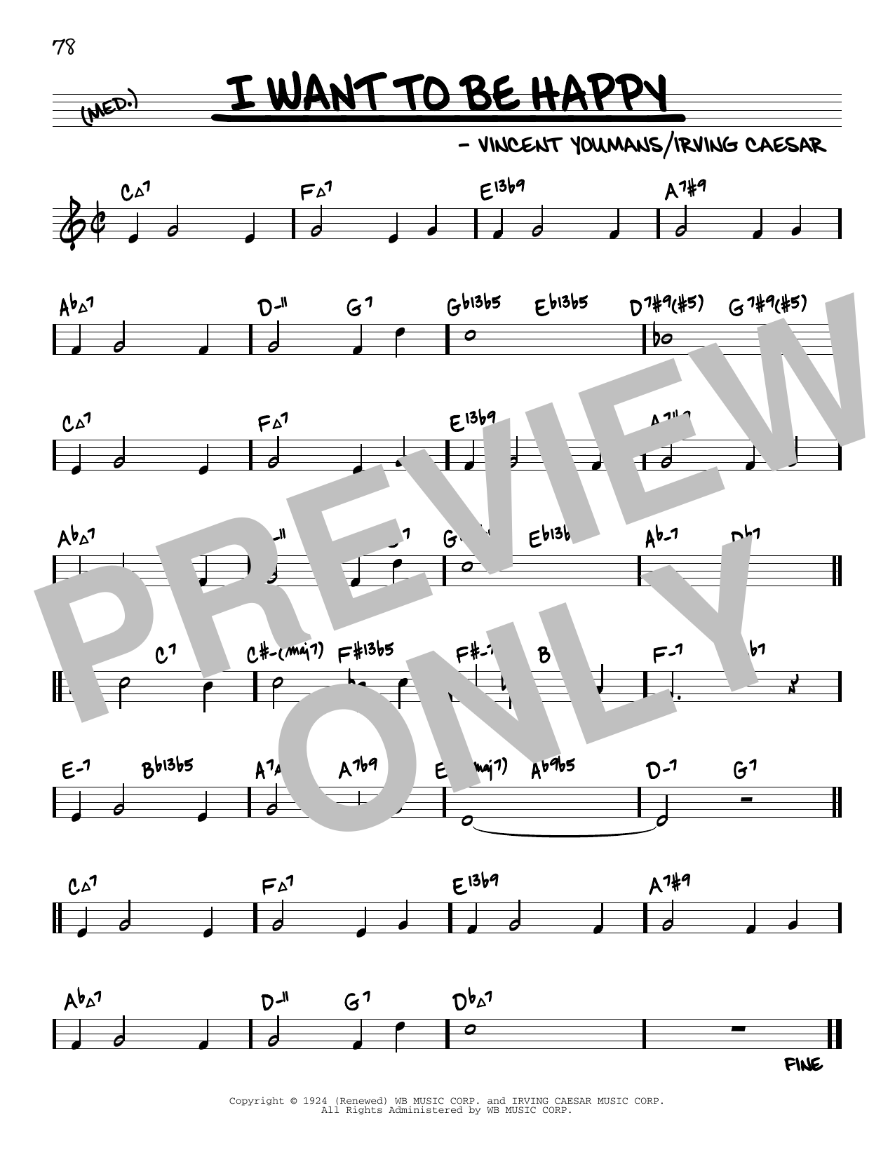 Vincent Youmans I Want To Be Happy (arr. David Hazeltine) Sheet Music Notes & Chords for Real Book – Enhanced Chords - Download or Print PDF