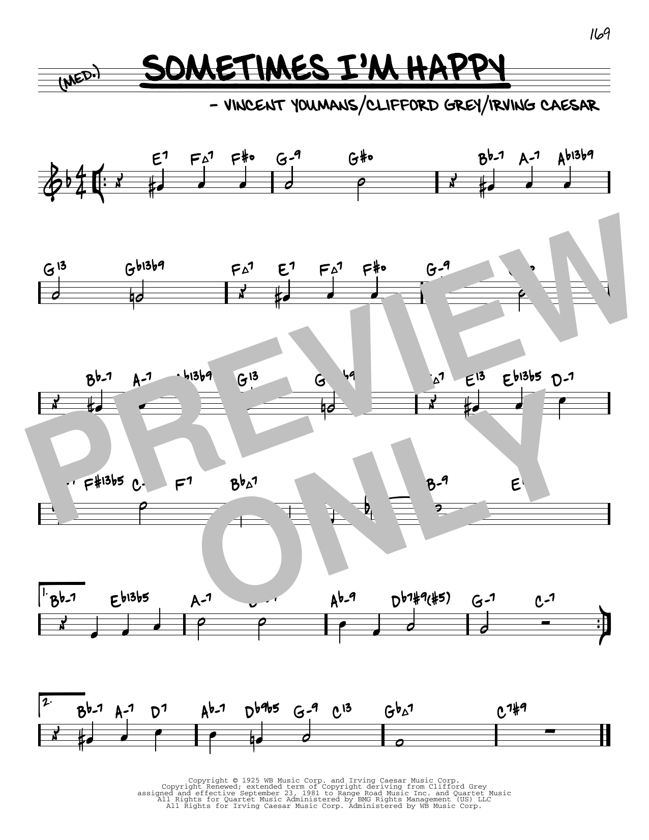 Vincent Youmans Sometimes I'm Happy (arr. David Hazeltine) Sheet Music Notes & Chords for Real Book – Enhanced Chords - Download or Print PDF