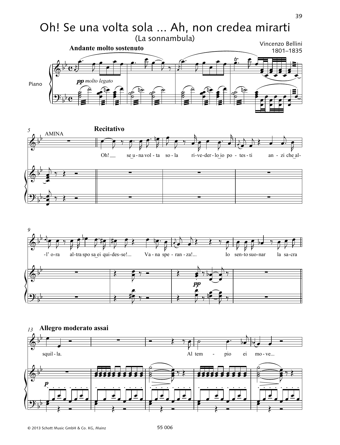 Vincenzo Bellini Ah! Non credea mirarti Sheet Music Notes & Chords for Piano & Vocal - Download or Print PDF