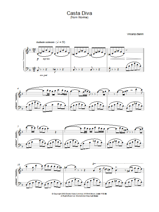 Vincenzo Bellini Casta Diva Sheet Music Notes & Chords for Brass Solo - Download or Print PDF
