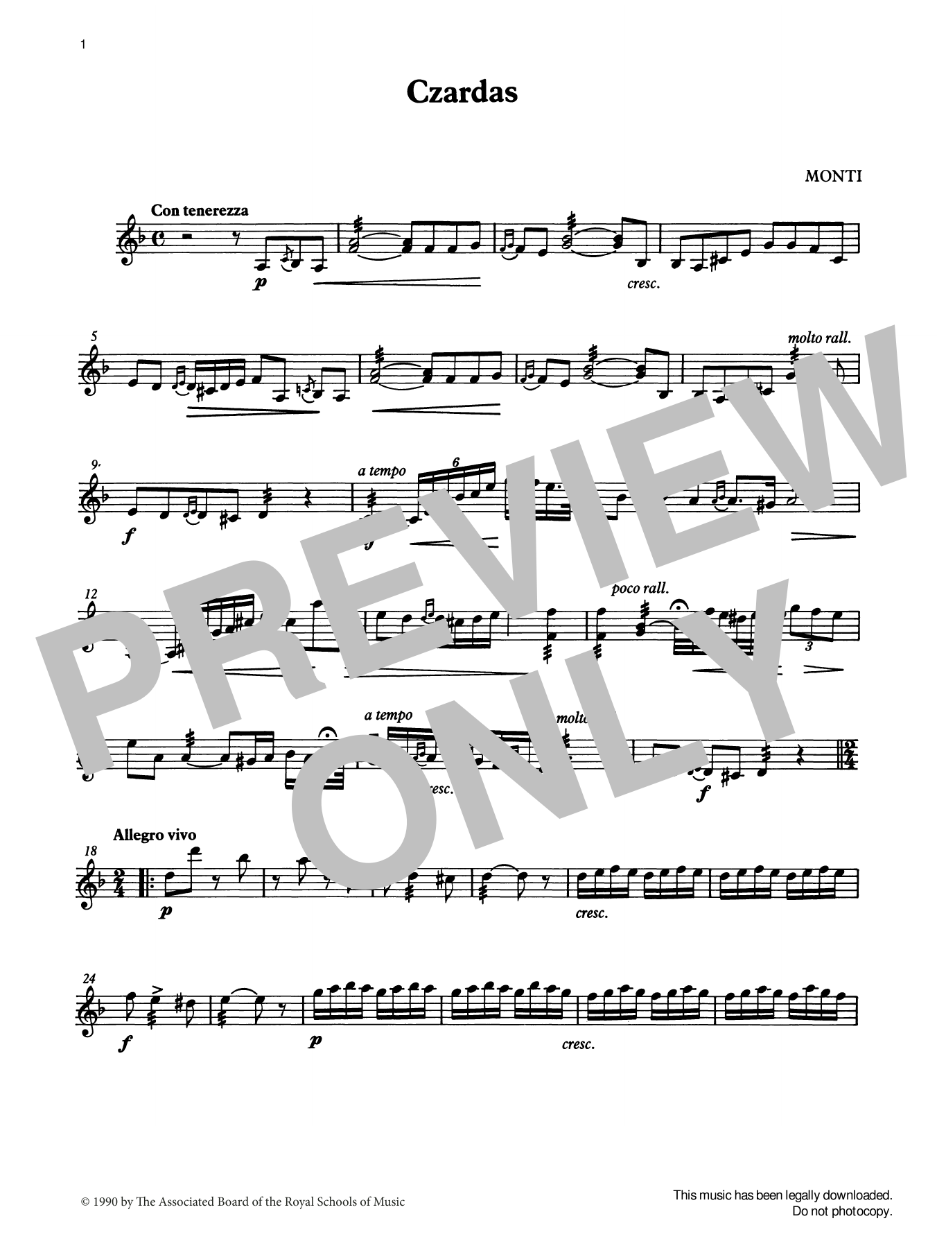Vittorio Monti Czardas from Graded Music for Tuned Percussion, Book IV Sheet Music Notes & Chords for Percussion Solo - Download or Print PDF