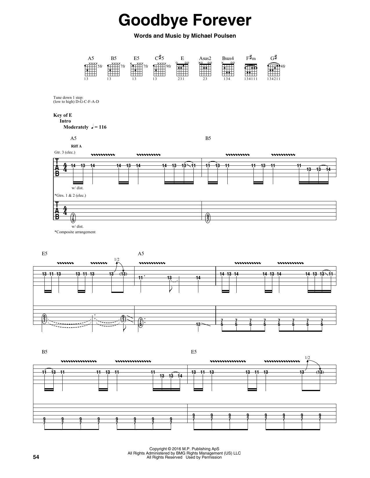 Volbeat Goodbye Forever Sheet Music Notes & Chords for Guitar Tab - Download or Print PDF