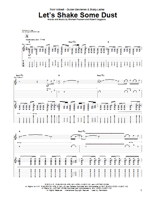 Volbeat Let's Shake Some Dust Sheet Music Notes & Chords for Guitar Tab - Download or Print PDF
