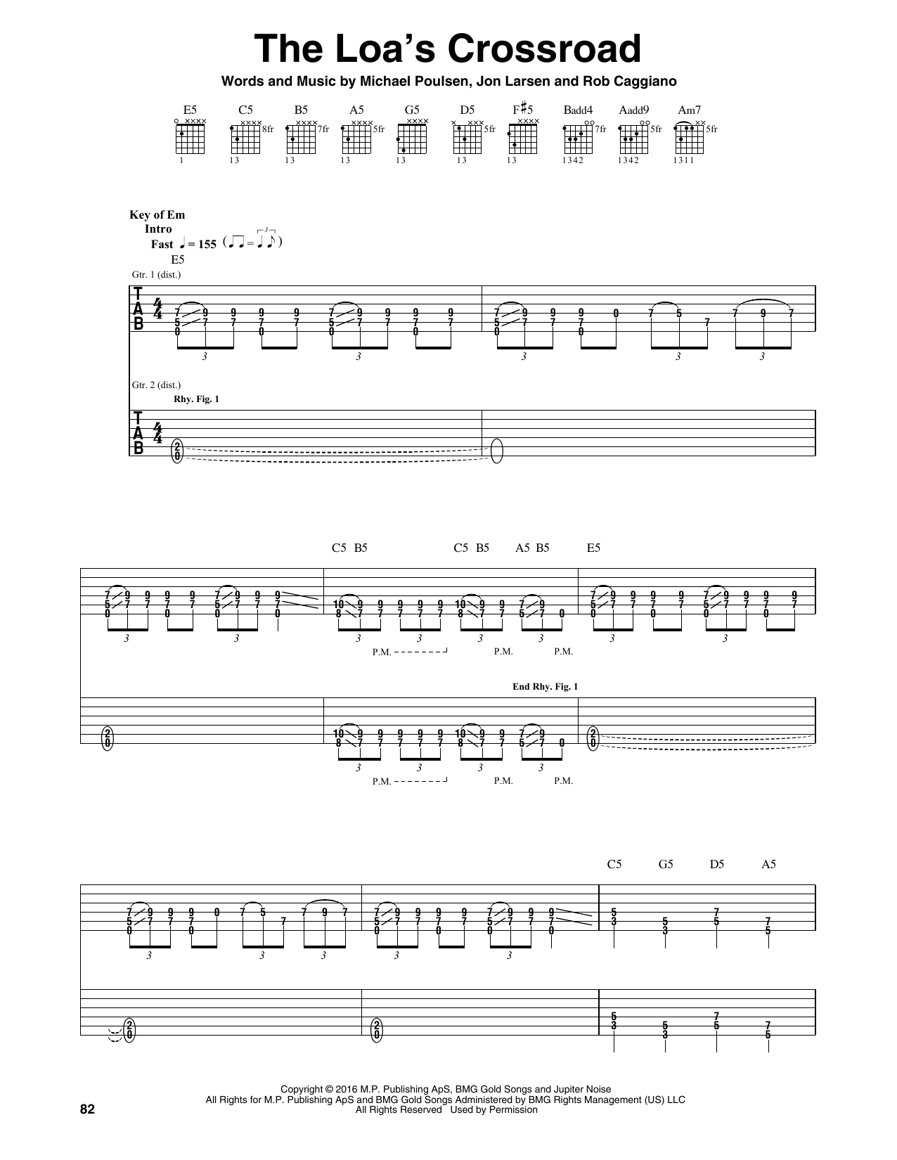 Volbeat The Loa's Crossroad Sheet Music Notes & Chords for Guitar Tab - Download or Print PDF