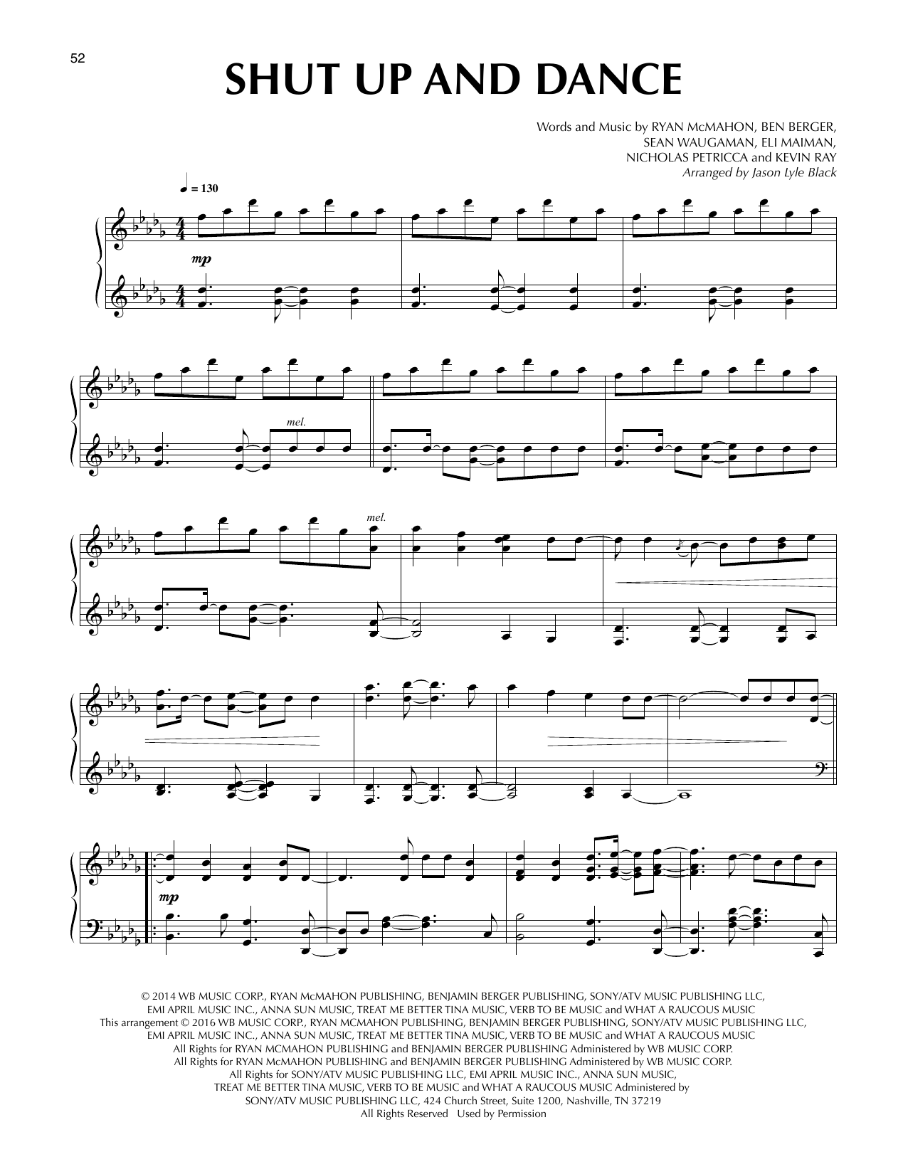 Walk The Moon Shut Up And Dance (arr. Jason Lyle Black) Sheet Music Notes & Chords for Piano - Download or Print PDF