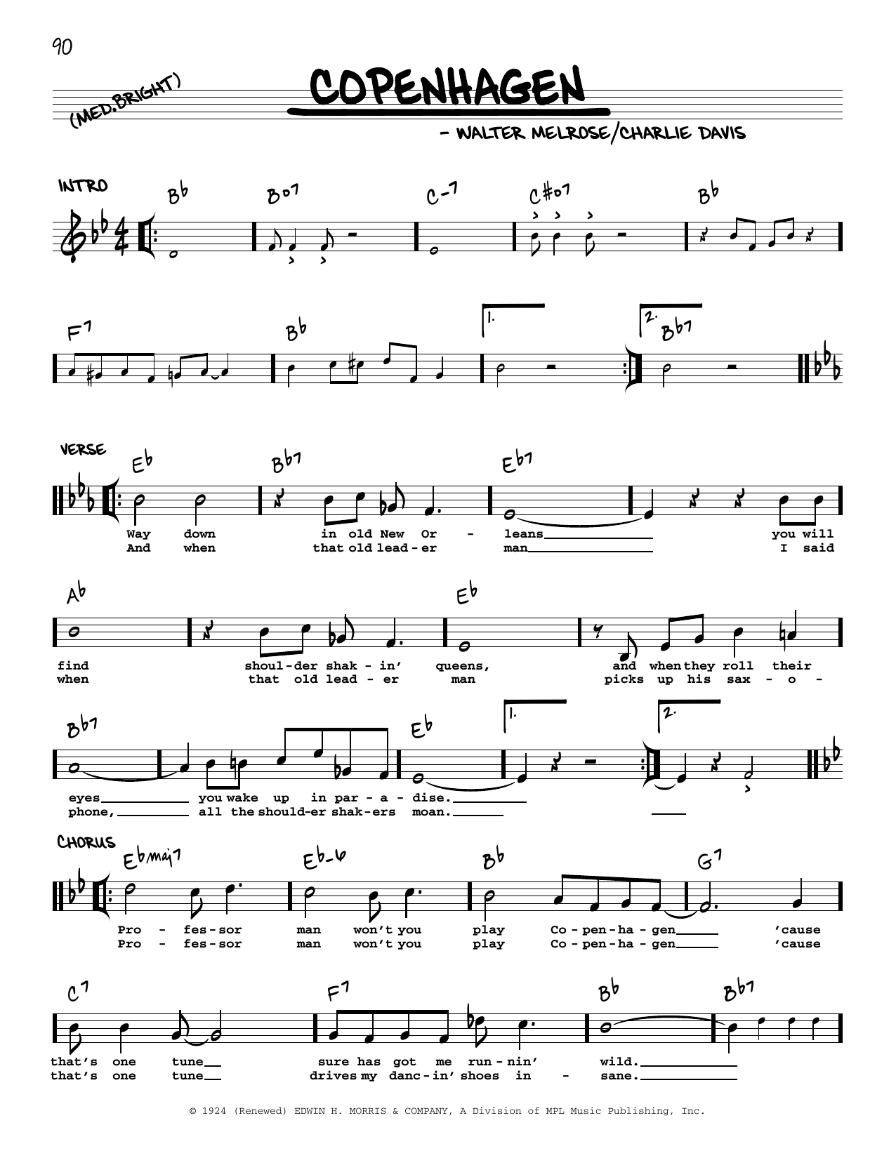 Walter Melrose Copenhagen (arr. Robert Rawlins) Sheet Music Notes & Chords for Real Book – Melody, Lyrics & Chords - Download or Print PDF