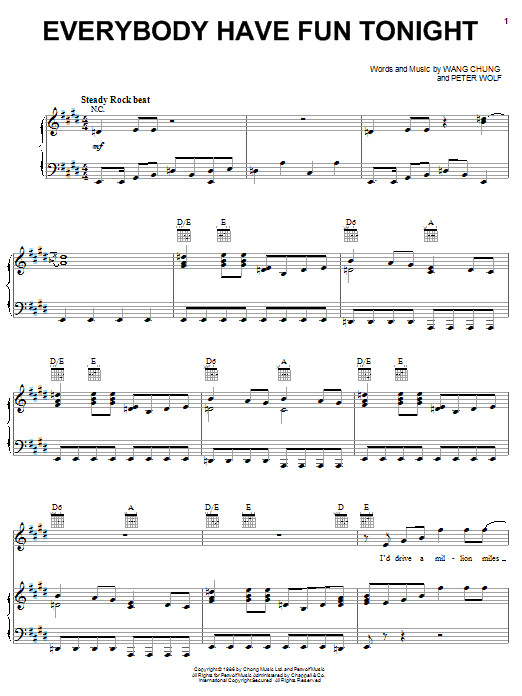 Wang Chung Everybody Have Fun Tonight Sheet Music Notes & Chords for Real Book – Melody, Lyrics & Chords - Download or Print PDF