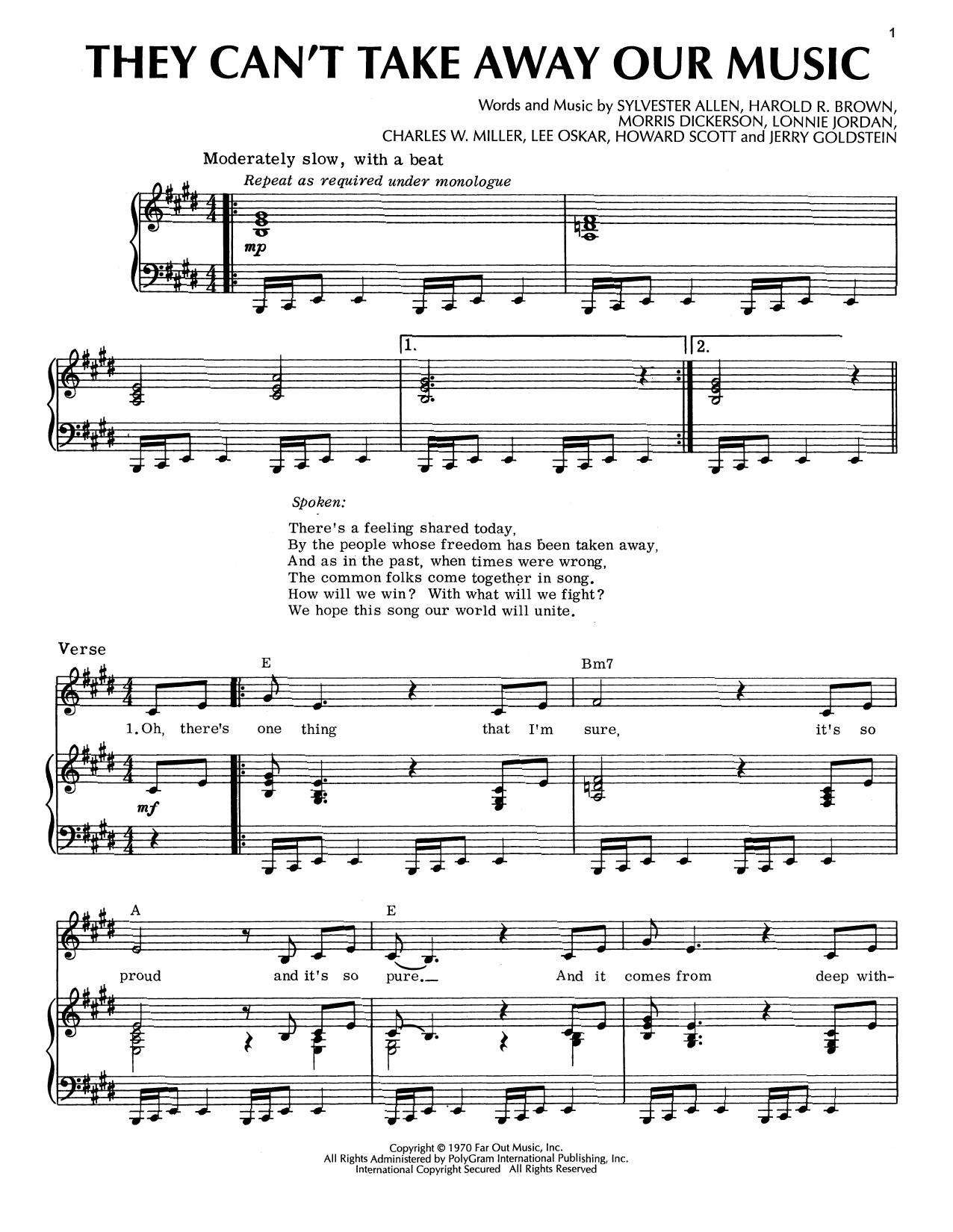 War They Can't Take Away Our Music Sheet Music Notes & Chords for Piano, Vocal & Guitar (Right-Hand Melody) - Download or Print PDF