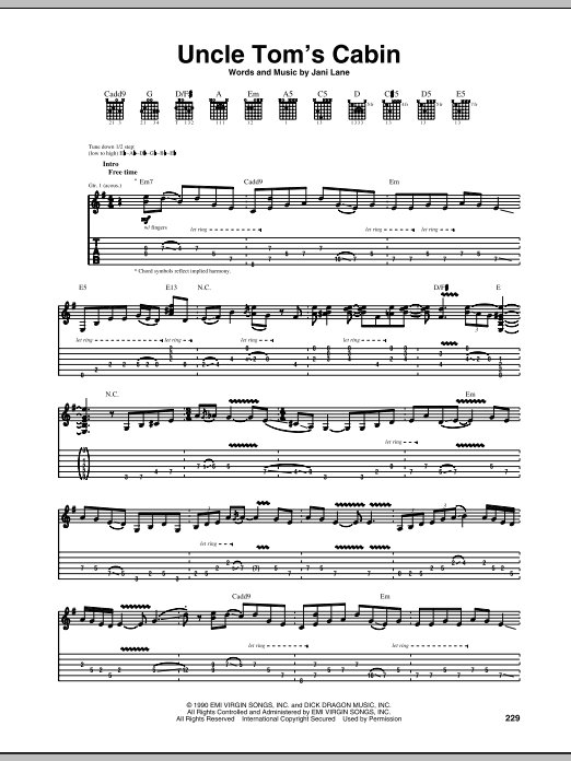 Warrant Uncle Tom's Cabin Sheet Music Notes & Chords for Guitar Tab - Download or Print PDF