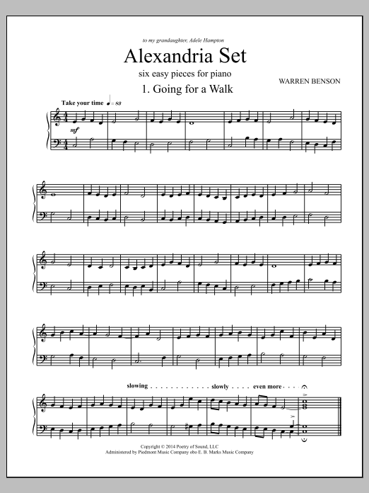 Warren Benson Alexandria Set Sheet Music Notes & Chords for Piano Solo - Download or Print PDF