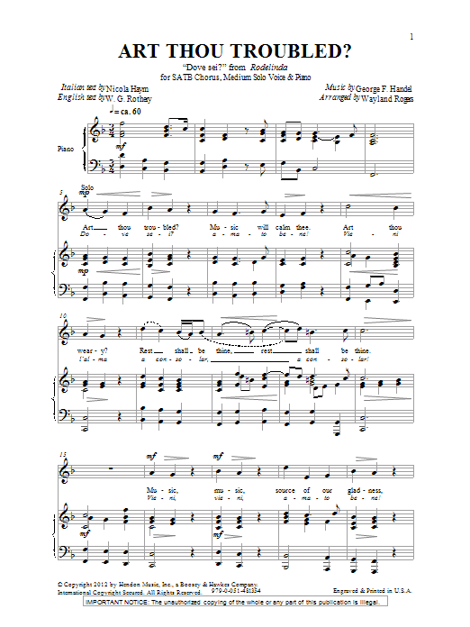 Wayland Rogers Art Thou Troubled? Sheet Music Notes & Chords for SATB Choir - Download or Print PDF