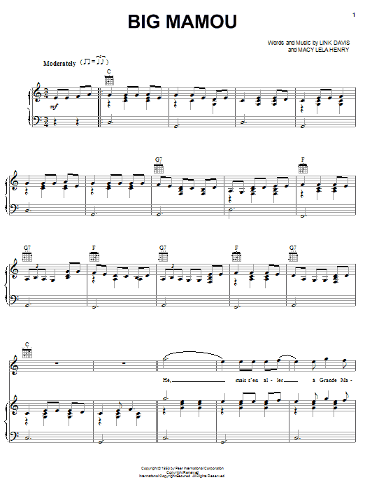Waylon Jennings Big Mamou Sheet Music Notes & Chords for Piano, Vocal & Guitar (Right-Hand Melody) - Download or Print PDF Waylon Jennings Big Mamou Sheet Music Notes & Chords for Piano, Vocal & Guitar (Right-Hand Melody) - Download or Print PDF
