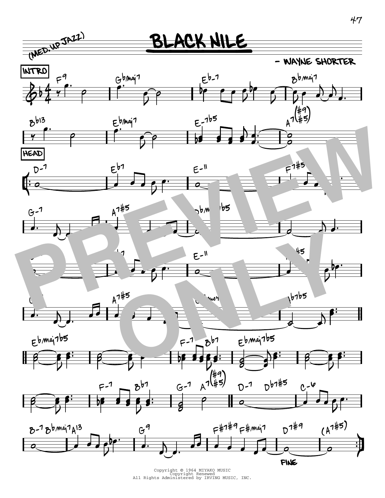 Wayne Shorter Black Nile [Reharmonized version] (arr. Jack Grassel) Sheet Music Notes & Chords for Real Book – Melody & Chords - Download or Print PDF