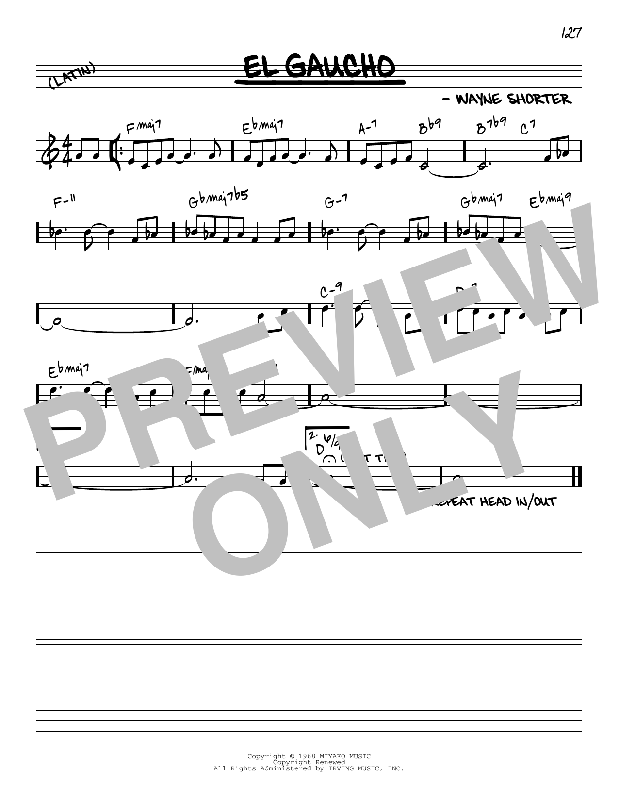 Wayne Shorter El Gaucho [Reharmonized version] (arr. Jack Grassel) Sheet Music Notes & Chords for Real Book – Melody & Chords - Download or Print PDF