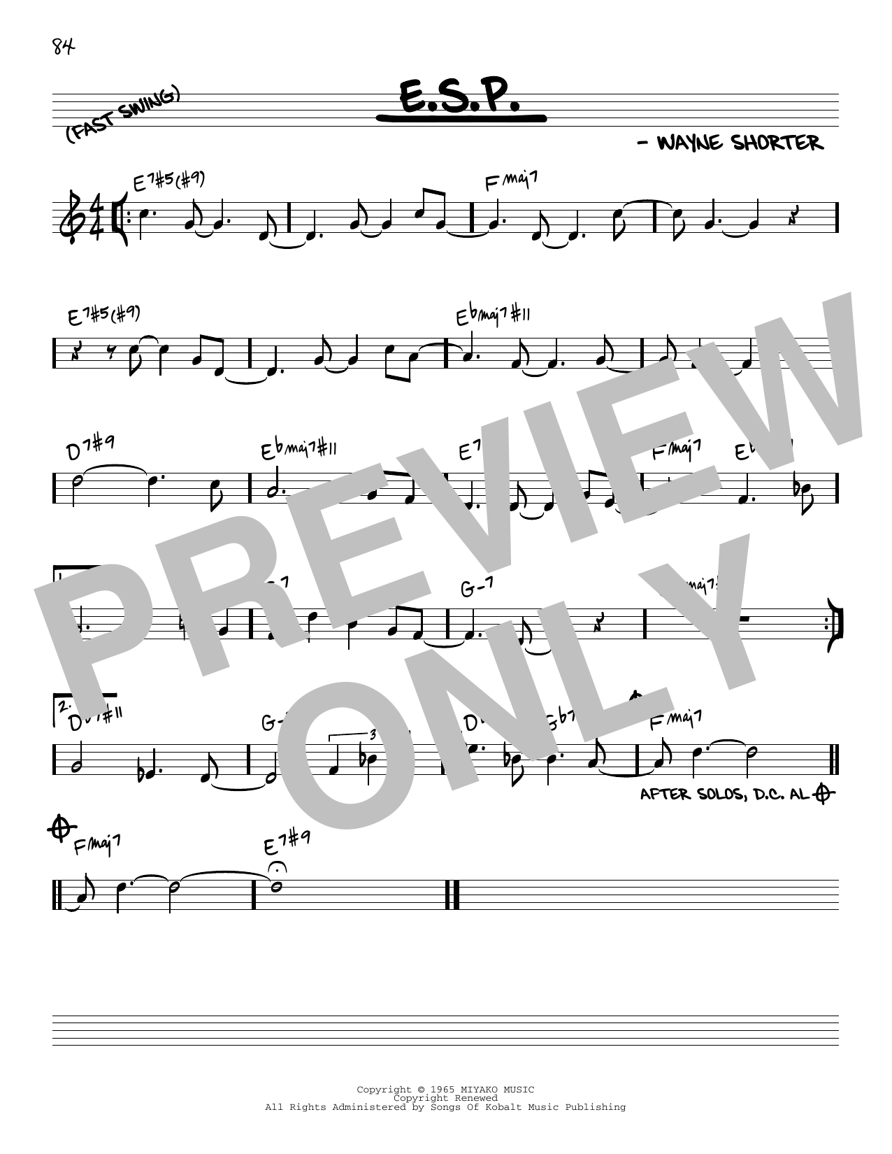 Wayne Shorter E.S.P. Sheet Music Notes & Chords for Bass Guitar Tab - Download or Print PDF