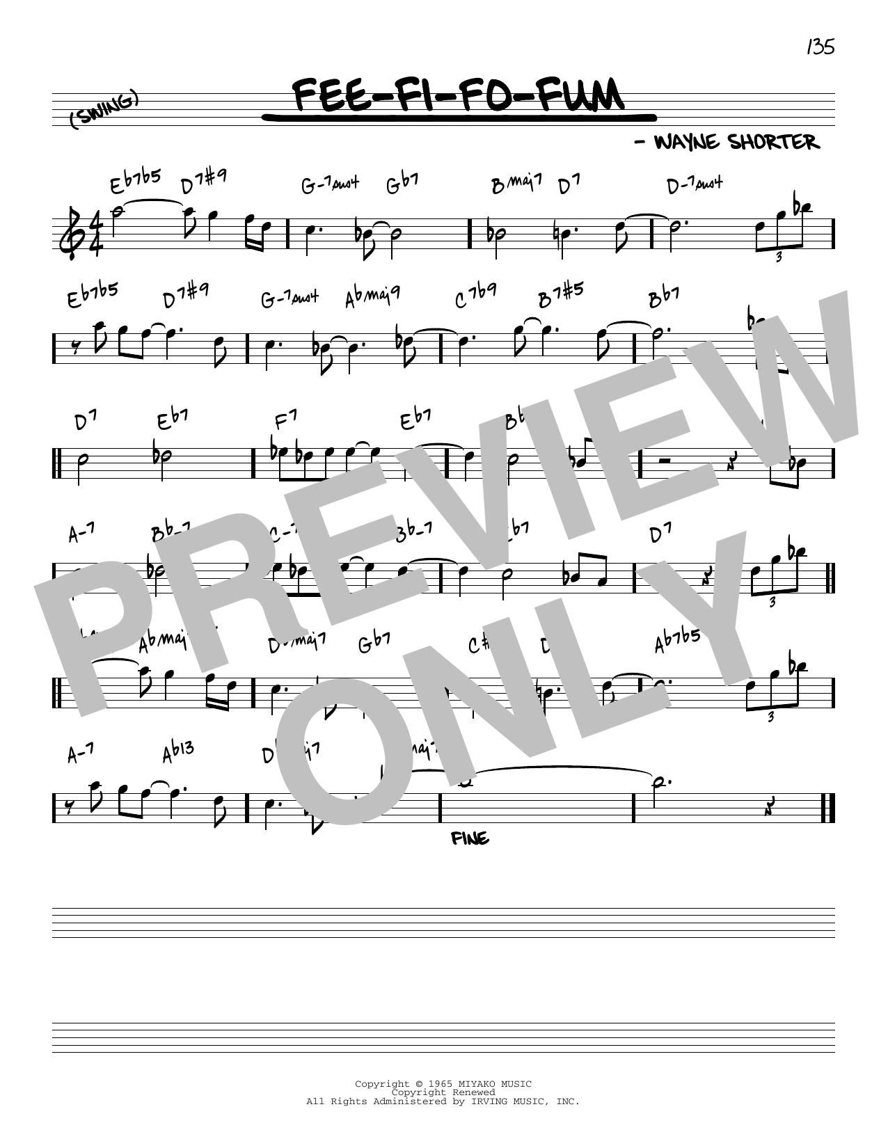 Wayne Shorter Fee-Fi-Fo-Fum [Reharmonized version] (arr. Jack Grassel) Sheet Music Notes & Chords for Real Book – Melody & Chords - Download or Print PDF